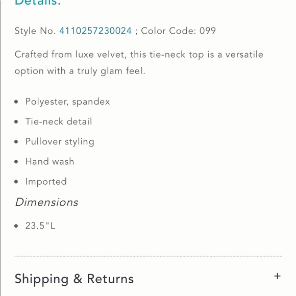 Anthropologie Velvet Tie Neck Top - Picture 8 of 8